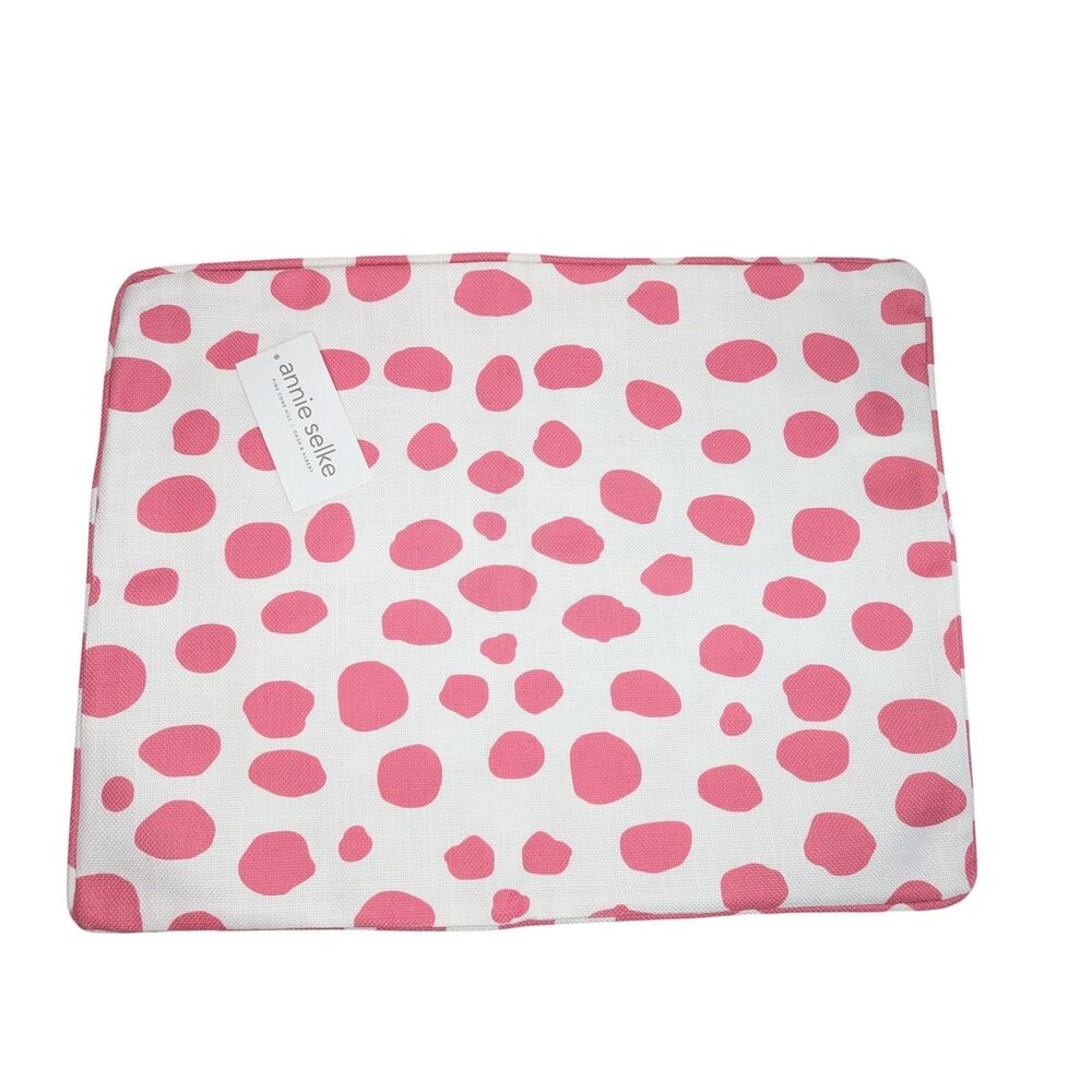 NWT Annie Selke Pillow Case Cover 16" X 20" Lumbar Spot on Fuchsia Polka Dot
